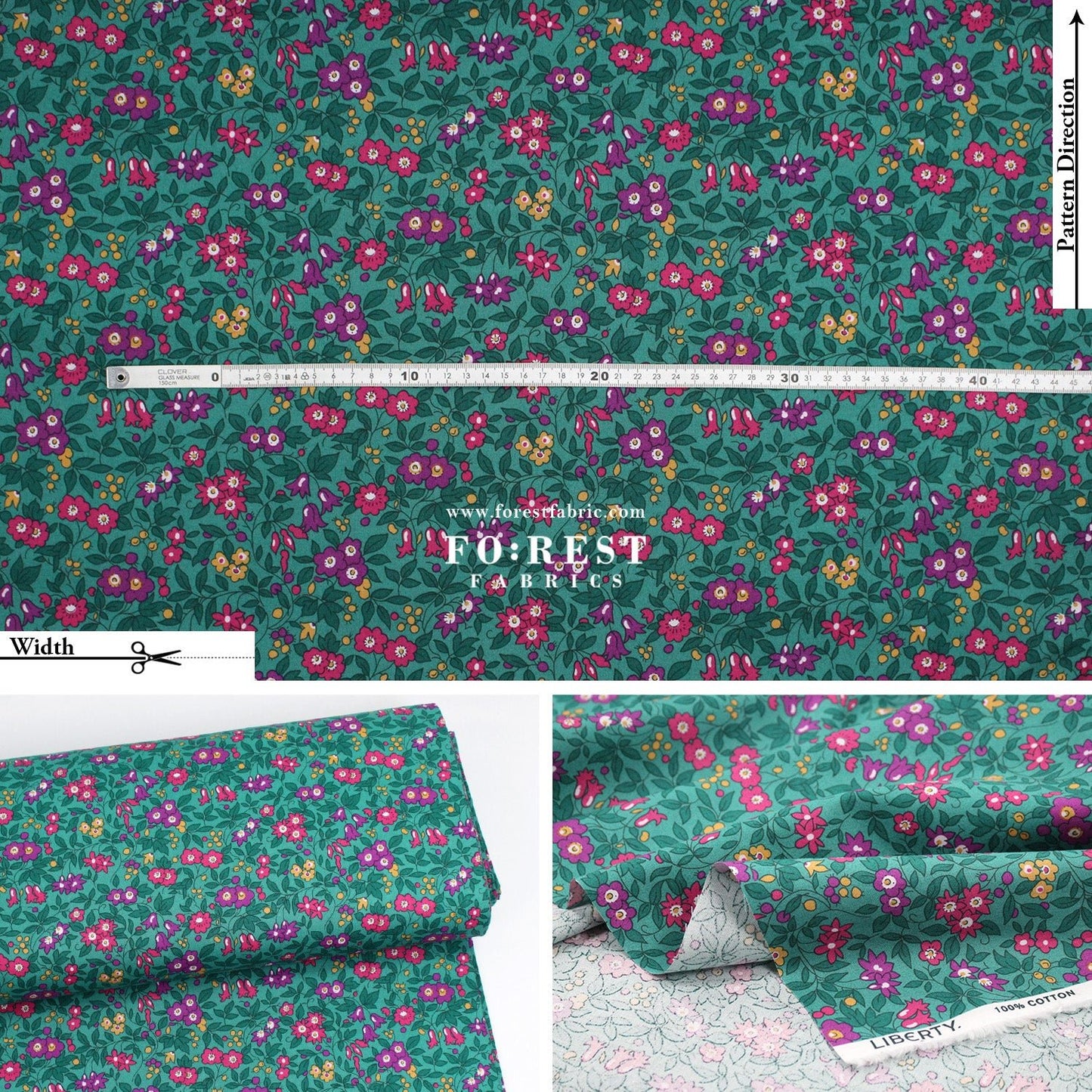 Quilting Liberty - Trailing Blossom 275cm Wide Width fabric - FO:REST Fabric 布恩堂Liberty fabrictana lawnjapanese fabricykk zipper