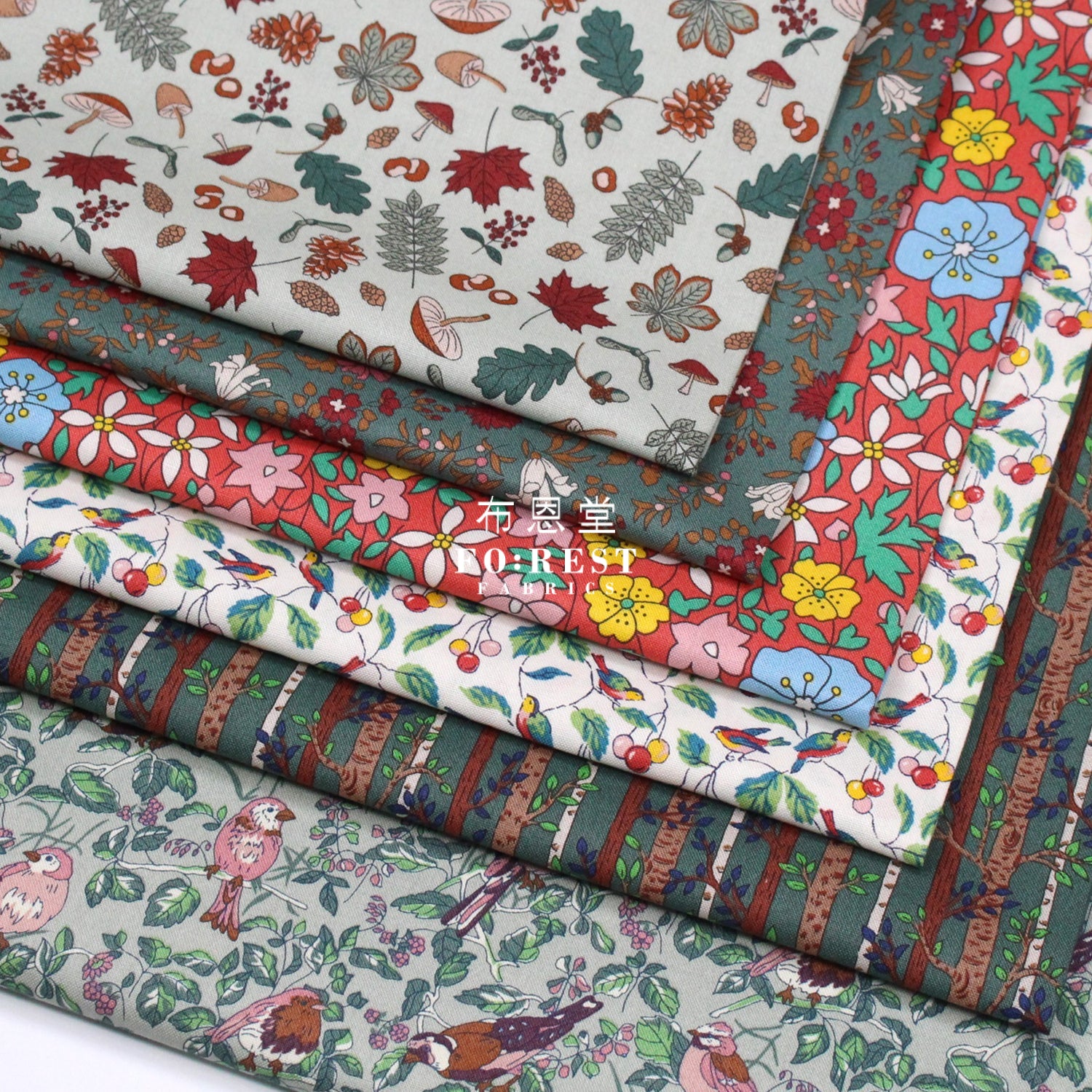 Quilting Liberty - Woodland Forage C Lasenby Cotton