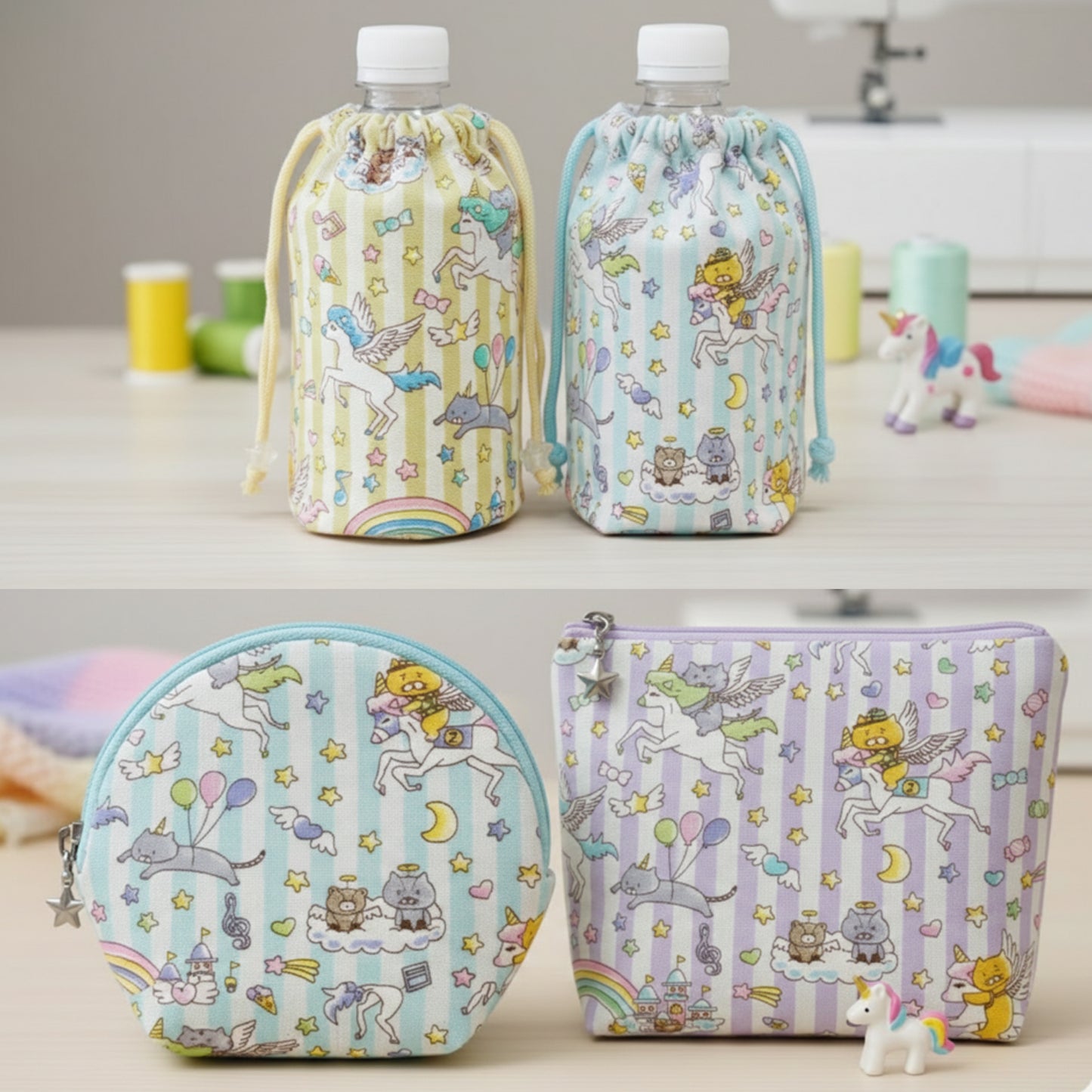 Canvas - Kittens & Unicorns fabric