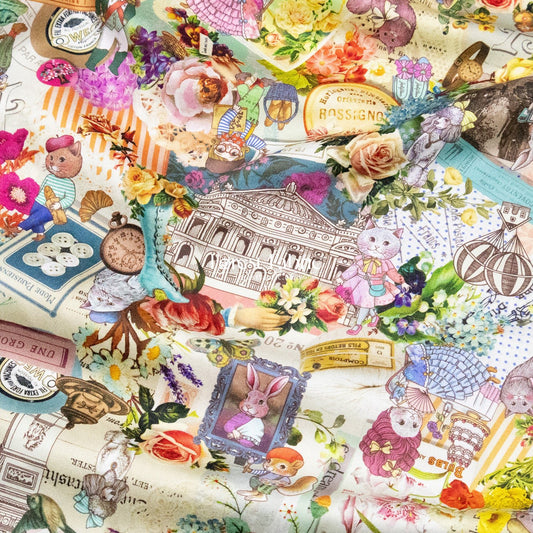 Satin Super Cotton - City of Flower fabric - FO:REST Fabric 布恩堂Liberty fabrictana lawnjapanese fabricykk zipper