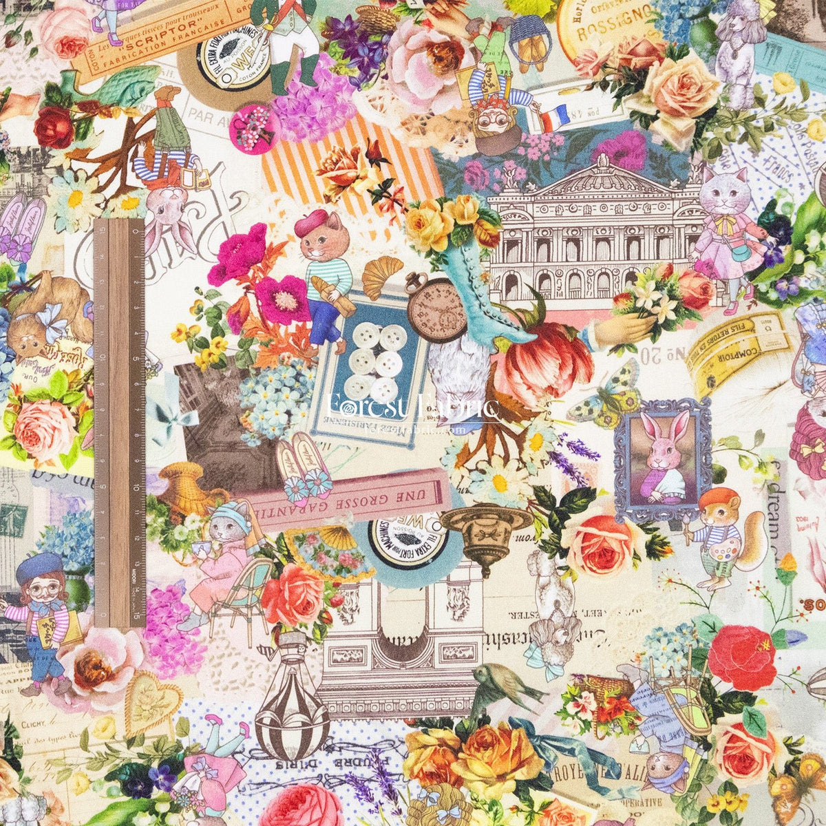 Satin Super Cotton - City of Flower fabric - FO:REST Fabric 布恩堂Liberty fabrictana lawnjapanese fabricykk zipper