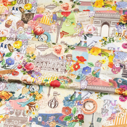 Satin Super Cotton - City of Flower fabric - FO:REST Fabric 布恩堂Liberty fabrictana lawnjapanese fabricykk zipper