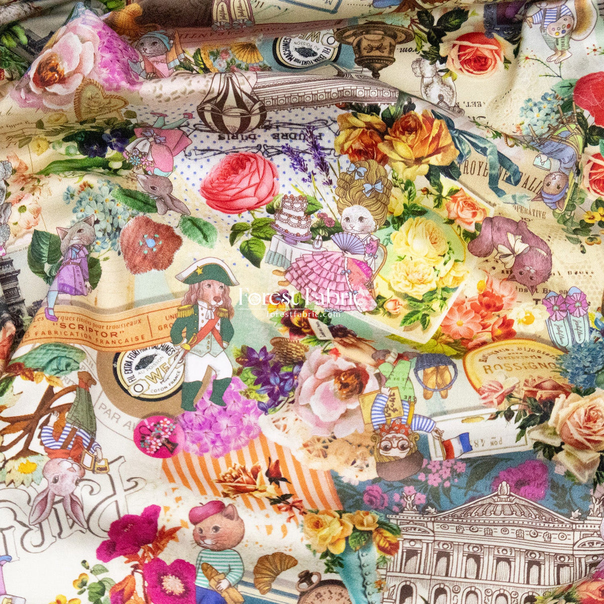 Satin Super Cotton - City of Flower fabric - FO:REST Fabric 布恩堂Liberty fabrictana lawnjapanese fabricykk zipper