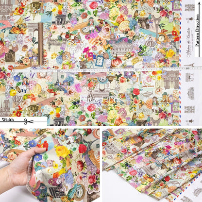 Satin Super Cotton - City of Flower fabric - FO:REST Fabric 布恩堂Liberty fabrictana lawnjapanese fabricykk zipper