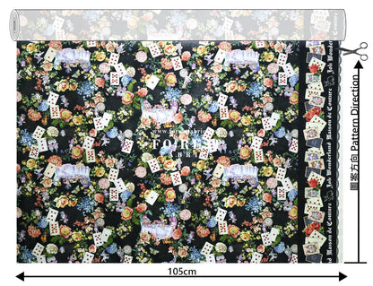 Satin Super Cotton - JoliFleur Classical Alice Wonderland fabric - FO:REST Fabric 布恩堂Liberty fabrictana lawnjapanese fabricykk zipper