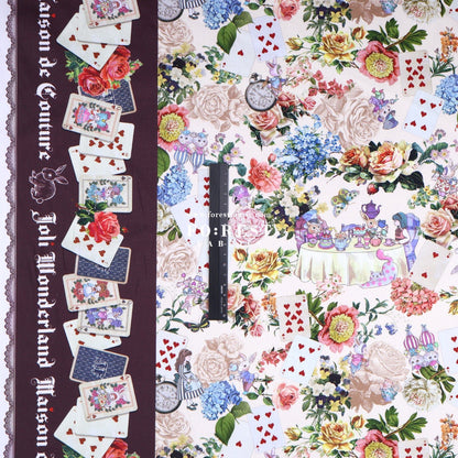 Satin Super Cotton - JoliFleur Classical Alice Wonderland fabric - FO:REST Fabric 布恩堂Liberty fabrictana lawnjapanese fabricykk zipper