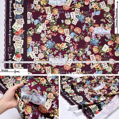 Satin Super Cotton - JoliFleur Classical Alice Wonderland fabric - FO:REST Fabric 布恩堂Liberty fabrictana lawnjapanese fabricykk zipper