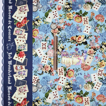 Satin Super Cotton - JoliFleur Classical Alice Wonderland fabric - FO:REST Fabric 布恩堂Liberty fabrictana lawnjapanese fabricykk zipper