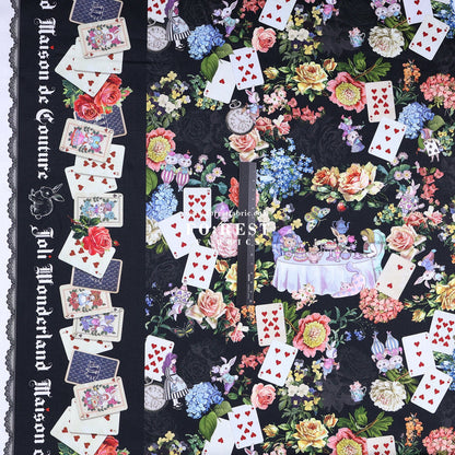 Satin Super Cotton - JoliFleur Classical Alice Wonderland fabric - FO:REST Fabric 布恩堂Liberty fabrictana lawnjapanese fabricykk zipper