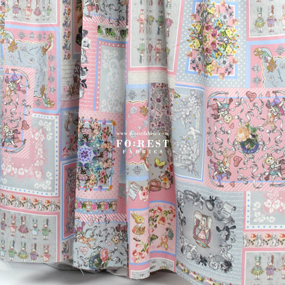 Satin Super Cotton - JoliFleur Itoi patchwork fabric GrayPink - FO:REST Fabric 布恩堂Liberty fabrictana lawnjapanese fabricykk zipper