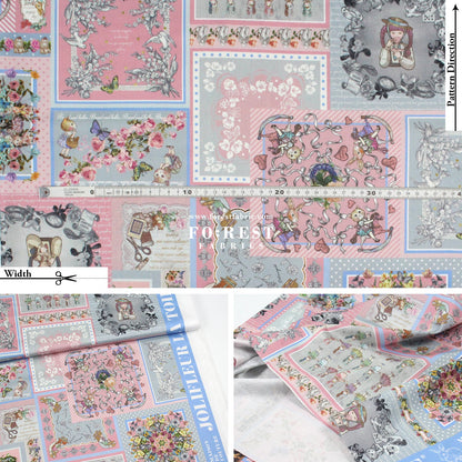 Satin Super Cotton - JoliFleur Itoi patchwork fabric GrayPink - FO:REST Fabric 布恩堂Liberty fabrictana lawnjapanese fabricykk zipper