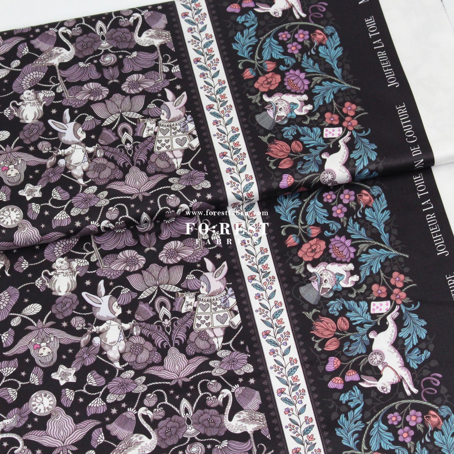 Satin Super Cotton - JoliFleur Poisonberry Thief fabric Black - FO:REST Fabric 布恩堂Liberty fabrictana lawnjapanese fabricykk zipper