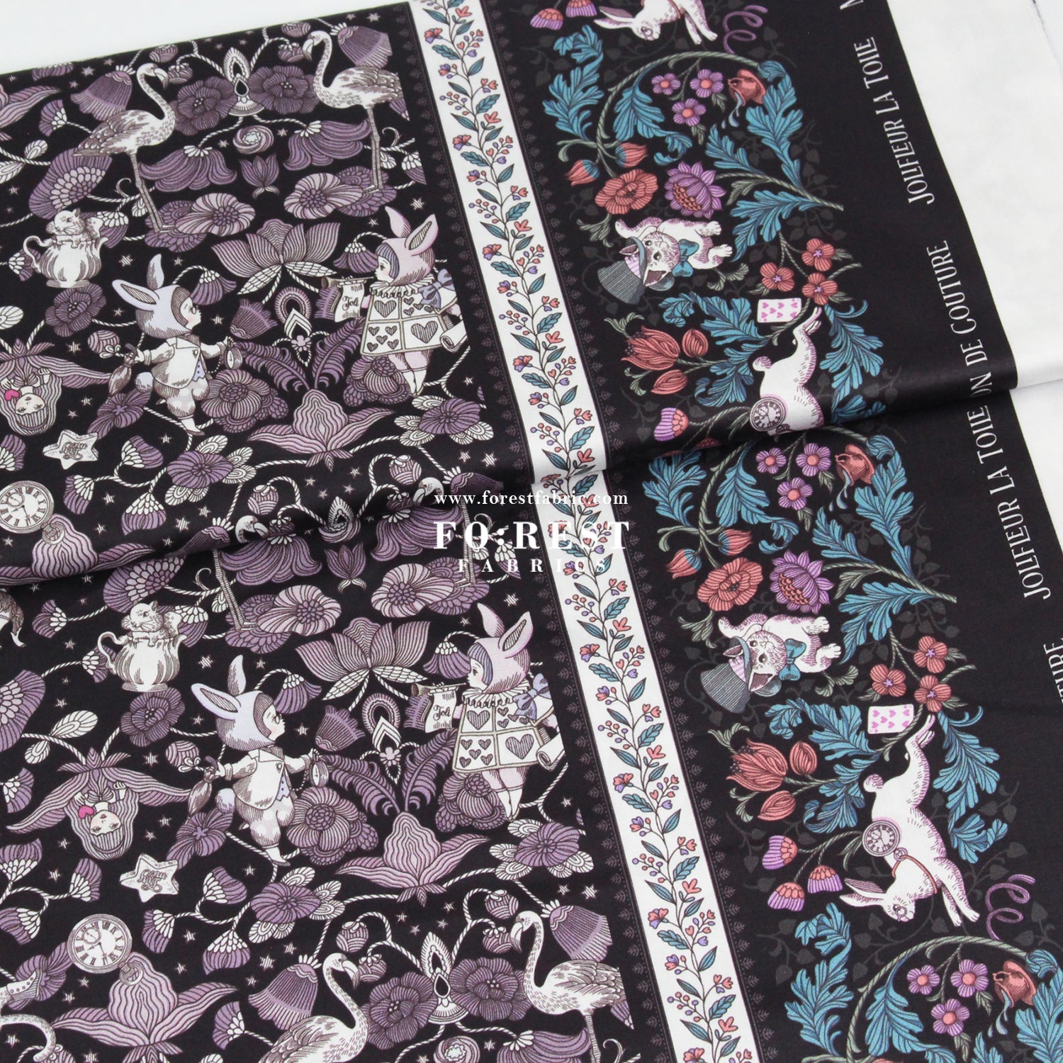 Satin Super Cotton - JoliFleur Poisonberry Thief fabric Black - FO:REST Fabric 布恩堂Liberty fabrictana lawnjapanese fabricykk zipper