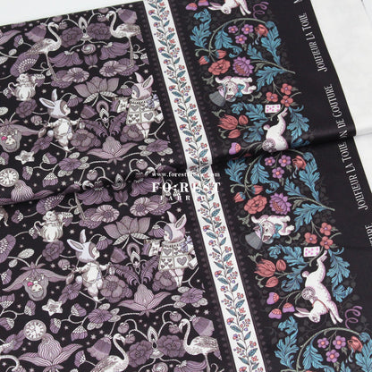 Satin Super Cotton - JoliFleur Poisonberry Thief fabric Black - FO:REST Fabric 布恩堂Liberty fabrictana lawnjapanese fabricykk zipper