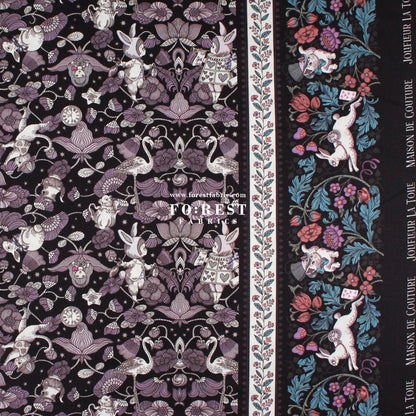 Satin Super Cotton - JoliFleur Poisonberry Thief fabric Black - FO:REST Fabric 布恩堂Liberty fabrictana lawnjapanese fabricykk zipper