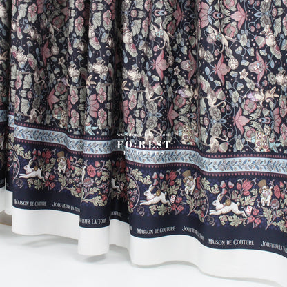 Satin Super Cotton - JoliFleur Poisonberry Thief fabric Navy - FO:REST Fabric 布恩堂Liberty fabrictana lawnjapanese fabricykk zipper