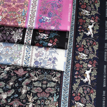 Satin Super Cotton - JoliFleur Poisonberry Thief fabric Navy - FO:REST Fabric 布恩堂Liberty fabrictana lawnjapanese fabricykk zipper