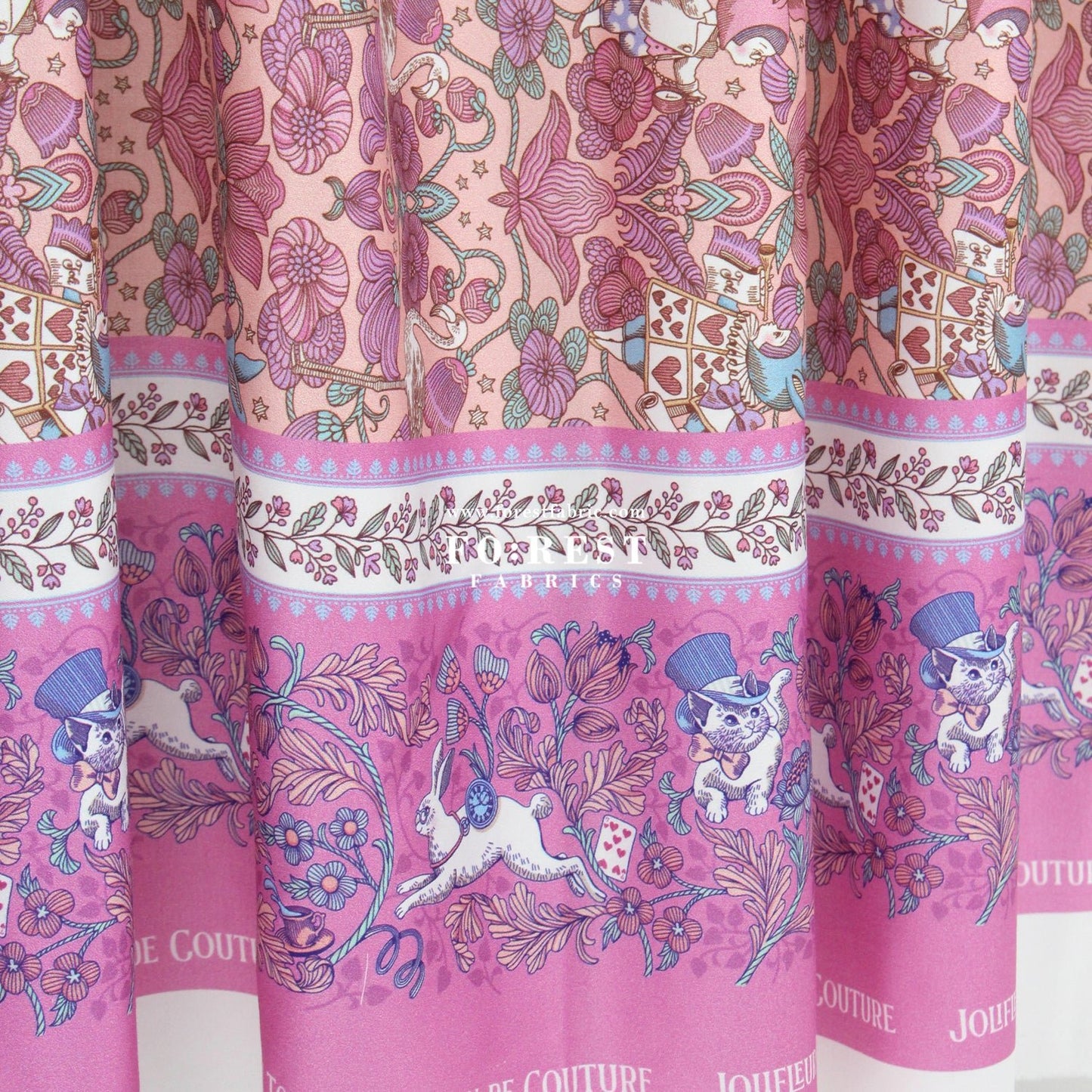 Satin Super Cotton - JoliFleur Poisonberry Thief fabric PINK - FO:REST Fabric 布恩堂Liberty fabrictana lawnjapanese fabricykk zipper