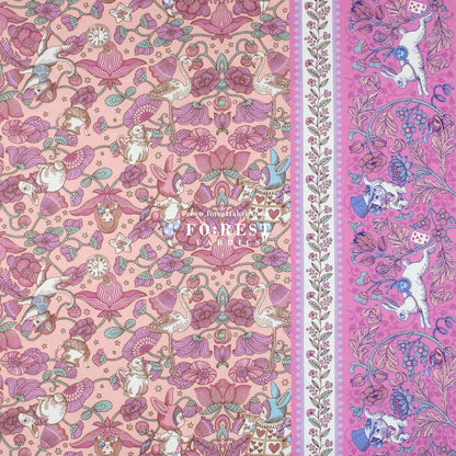 Satin Super Cotton - JoliFleur Poisonberry Thief fabric PINK - FO:REST Fabric 布恩堂Liberty fabrictana lawnjapanese fabricykk zipper