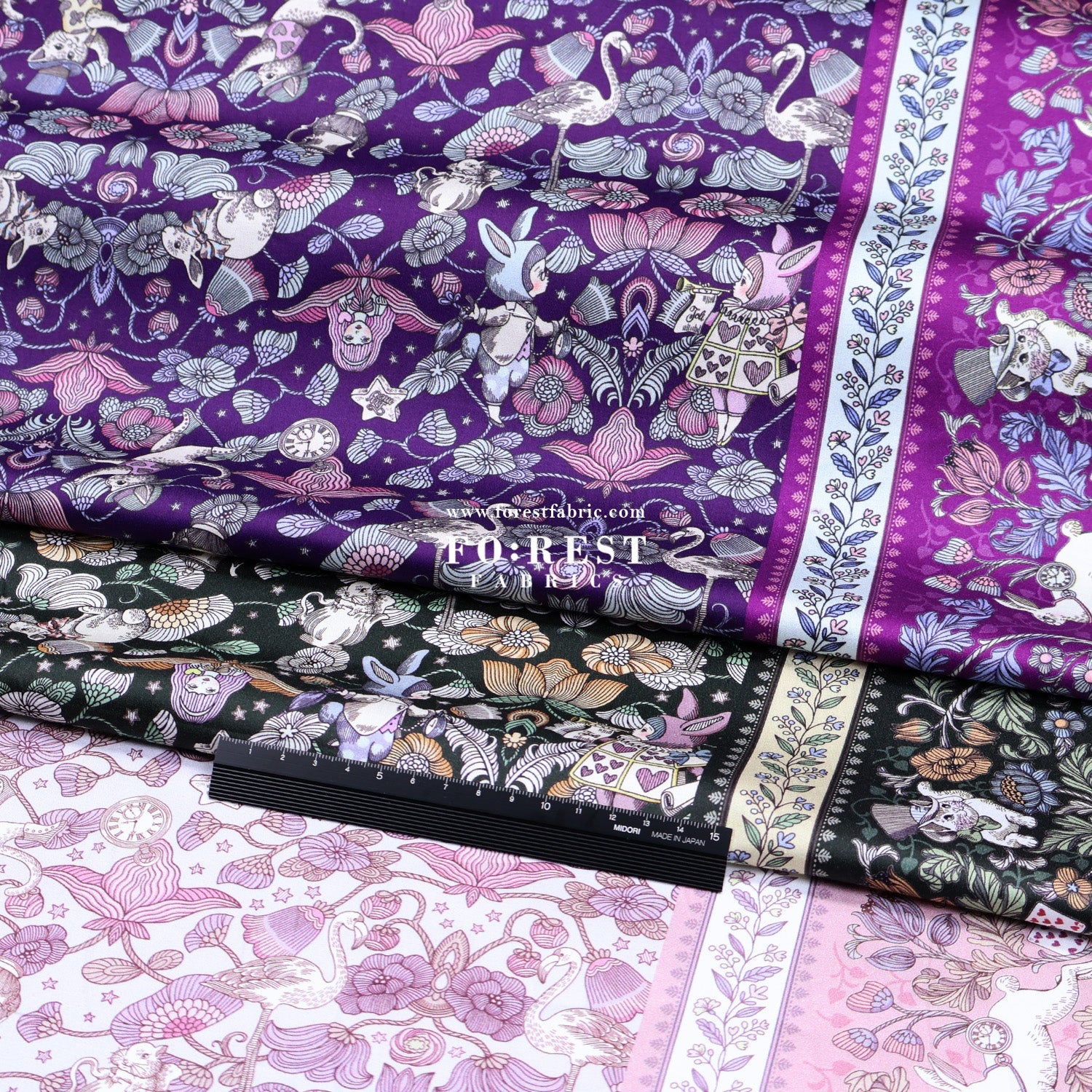 Satin Super Cotton - JoliFleur Poisonberry Thief fabric - FO:REST Fabric 布恩堂Liberty fabrictana lawnjapanese fabricykk zipper