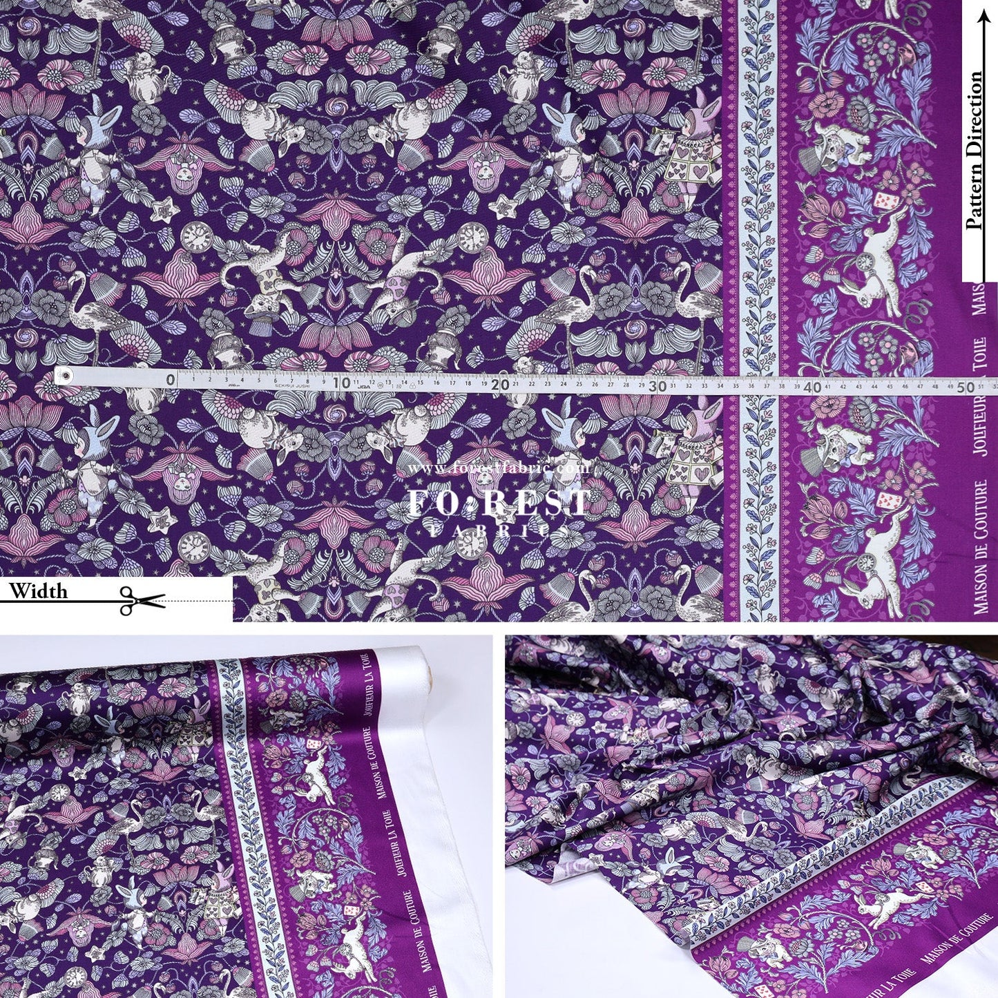 Satin Super Cotton - JoliFleur Poisonberry Thief fabric - FO:REST Fabric 布恩堂Liberty fabrictana lawnjapanese fabricykk zipper