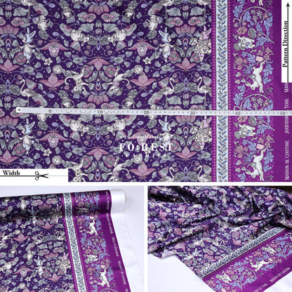 Satin Super Cotton - JoliFleur Poisonberry Thief fabric - FO:REST Fabric 布恩堂Liberty fabrictana lawnjapanese fabricykk zipper