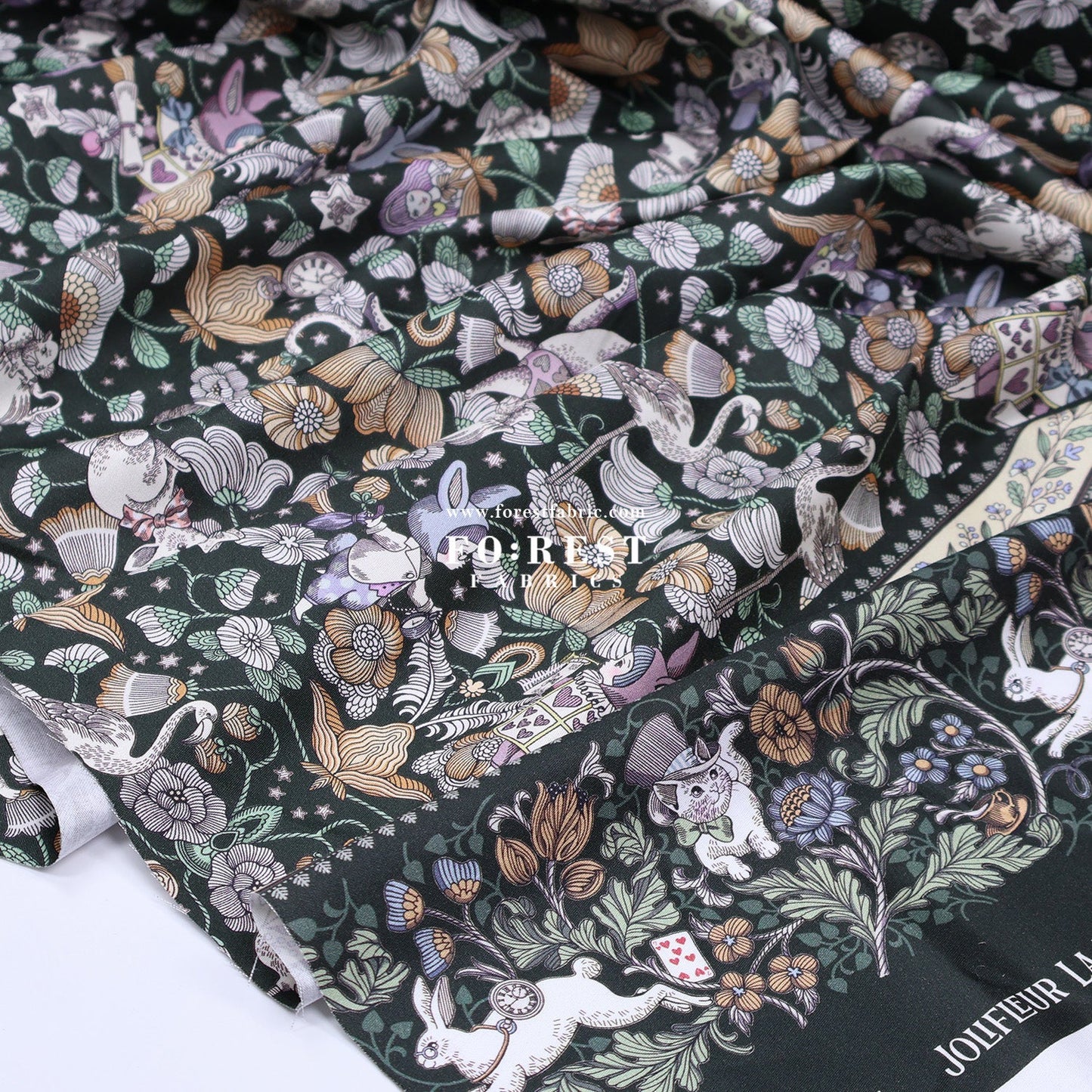 Satin Super Cotton - JoliFleur Poisonberry Thief fabric - FO:REST Fabric 布恩堂Liberty fabrictana lawnjapanese fabricykk zipper