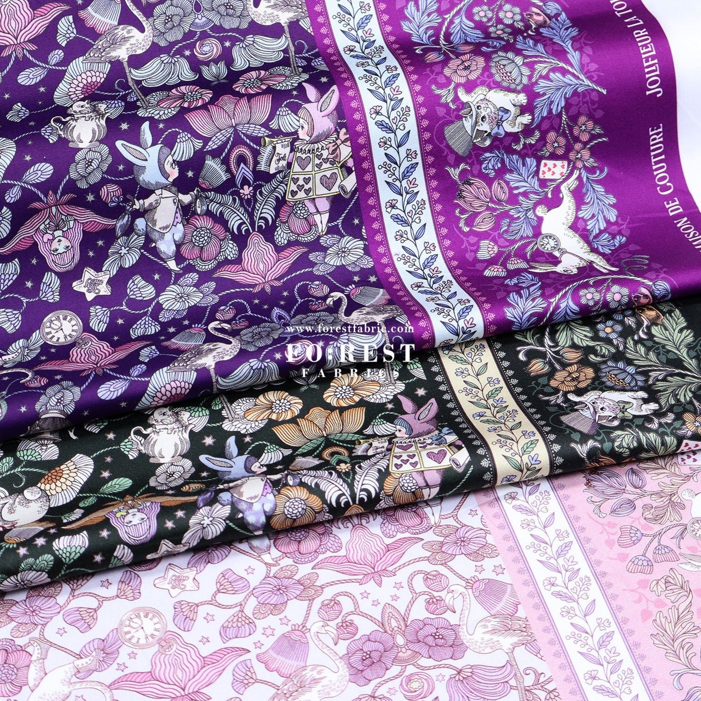 Satin Super Cotton - JoliFleur Poisonberry Thief fabric - FO:REST Fabric 布恩堂Liberty fabrictana lawnjapanese fabricykk zipper