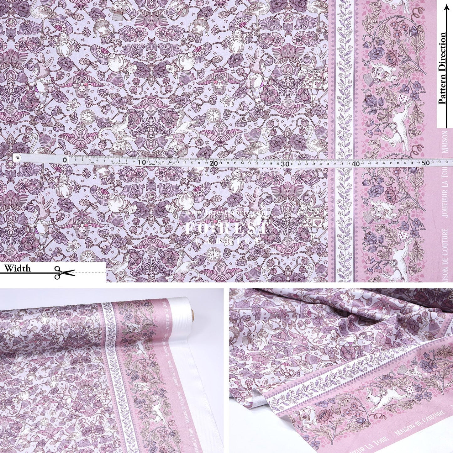 Satin Super Cotton - JoliFleur Poisonberry Thief fabric - FO:REST Fabric 布恩堂Liberty fabrictana lawnjapanese fabricykk zipper