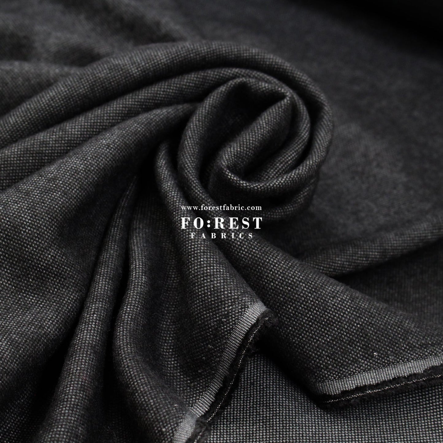 Seawool - Black - FO:REST Fabric 布恩堂Liberty fabrictana lawnjapanese fabricykk zipper