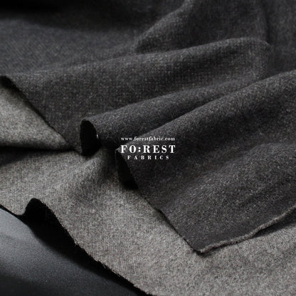 Seawool - Melton Black - FO:REST Fabric 布恩堂Liberty fabrictana lawnjapanese fabricykk zipper