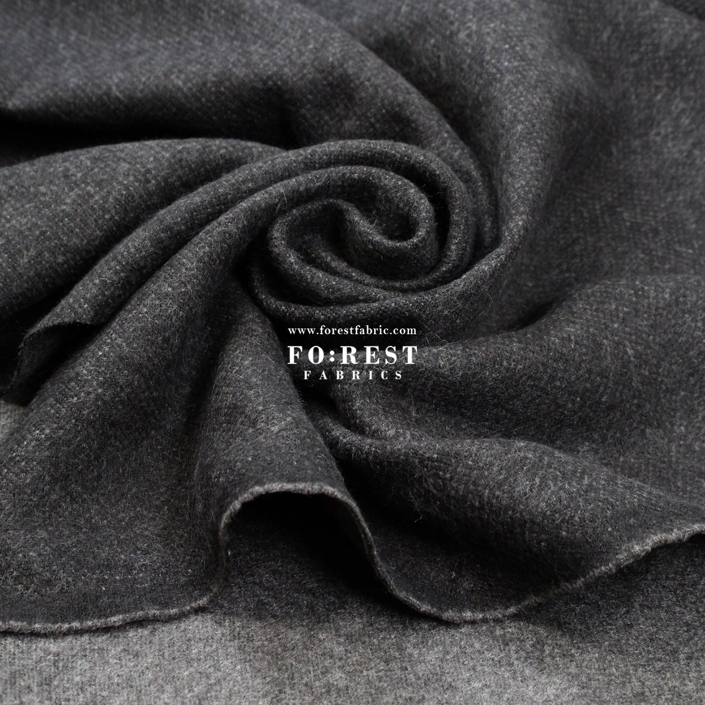 Seawool - Melton Black - FO:REST Fabric 布恩堂Liberty fabrictana lawnjapanese fabricykk zipper