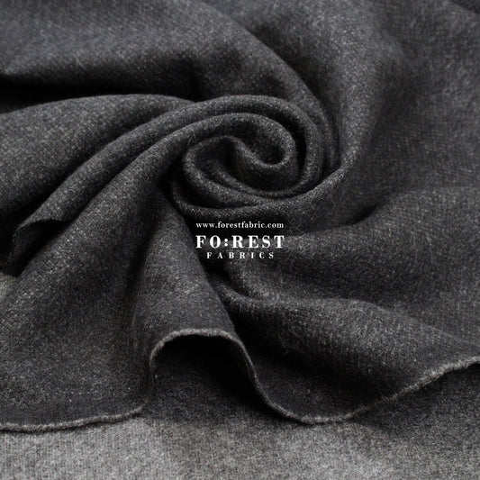 Seawool - Melton Black - FO:REST Fabric 布恩堂Liberty fabrictana lawnjapanese fabricykk zipper