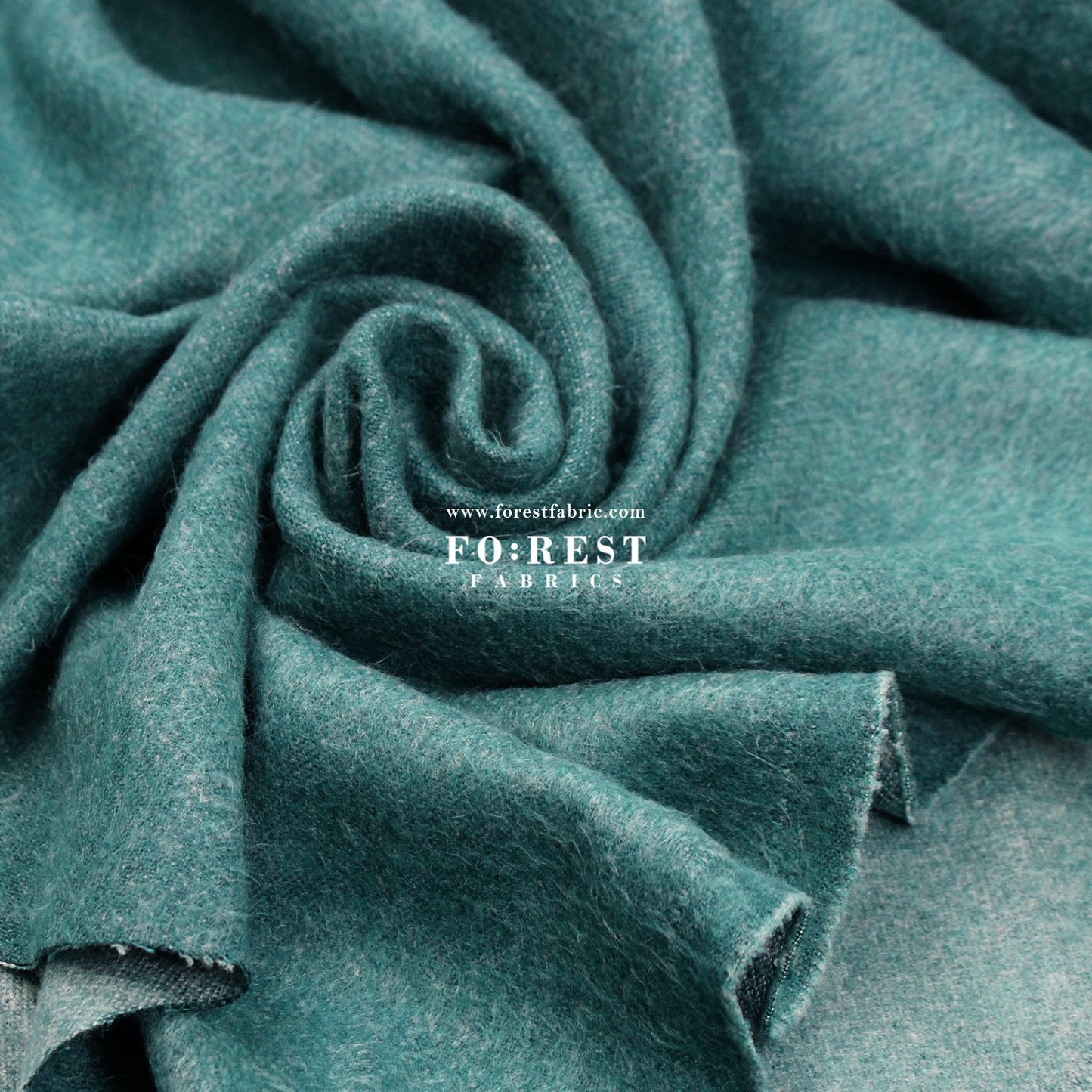 Seawool - Melton Teal - FO:REST Fabric 布恩堂Liberty fabrictana lawnjapanese fabricykk zipper