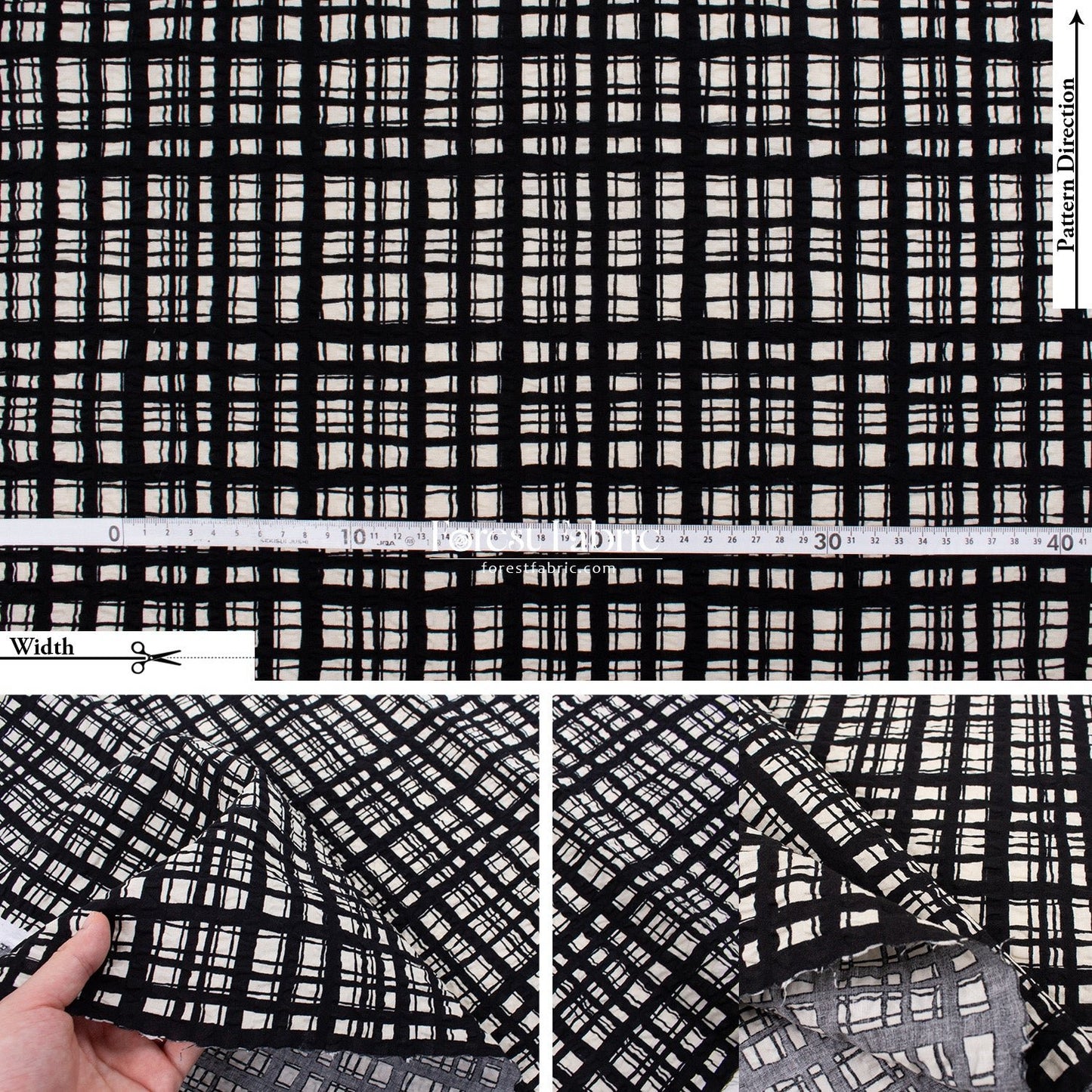 Seersucker cotton - Checkered fabric - FO:REST Fabric 布恩堂Liberty fabrictana lawnjapanese fabricykk zipper