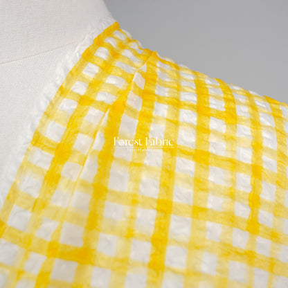 Seersucker cotton - Checkered fabric - FO:REST Fabric 布恩堂Liberty fabrictana lawnjapanese fabricykk zipper