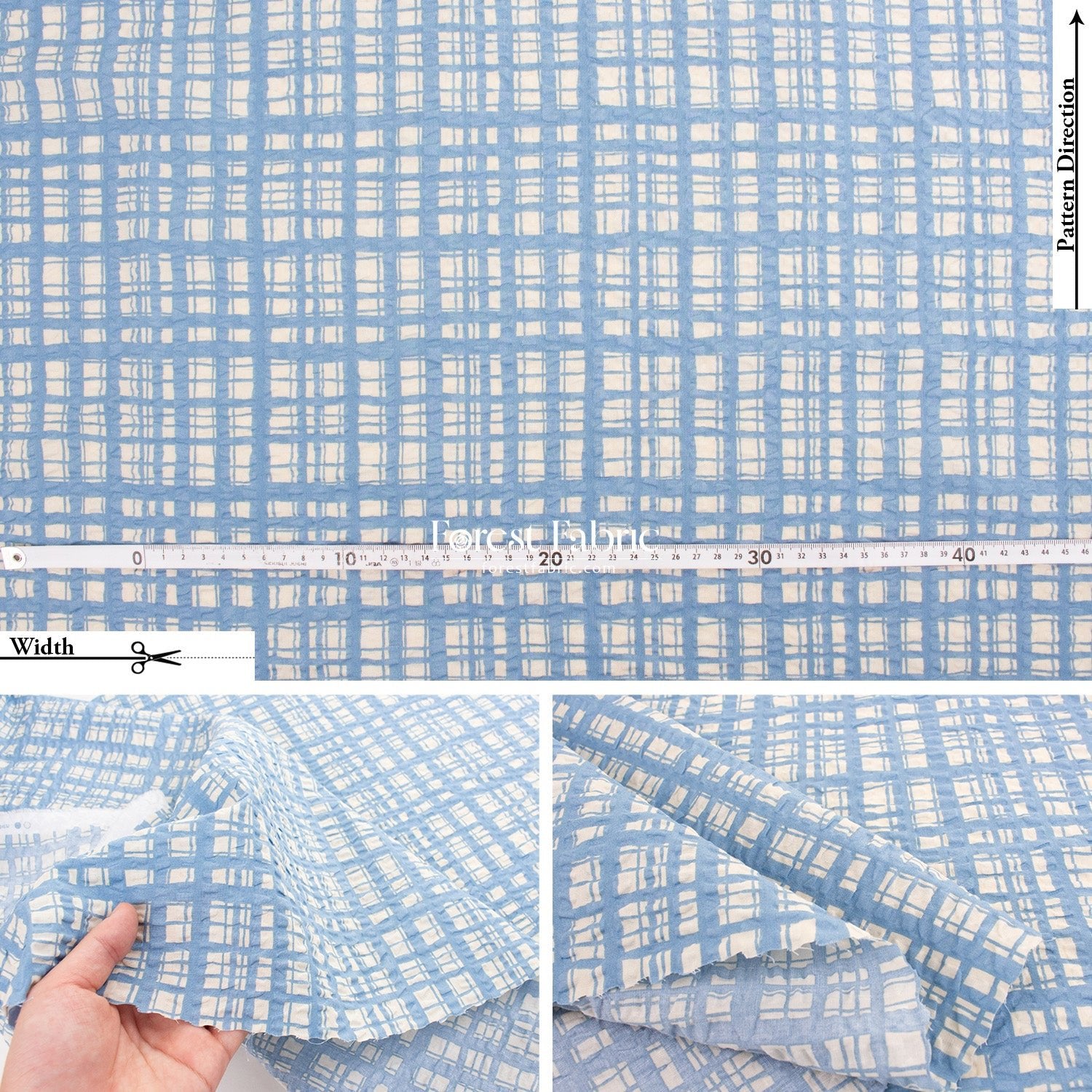 Seersucker cotton - Checkered fabric - FO:REST Fabric 布恩堂Liberty fabrictana lawnjapanese fabricykk zipper