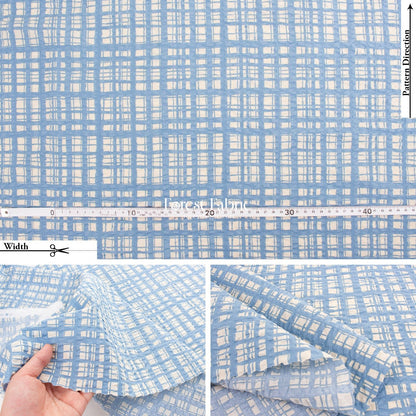 Seersucker cotton - Checkered fabric - FO:REST Fabric 布恩堂Liberty fabrictana lawnjapanese fabricykk zipper