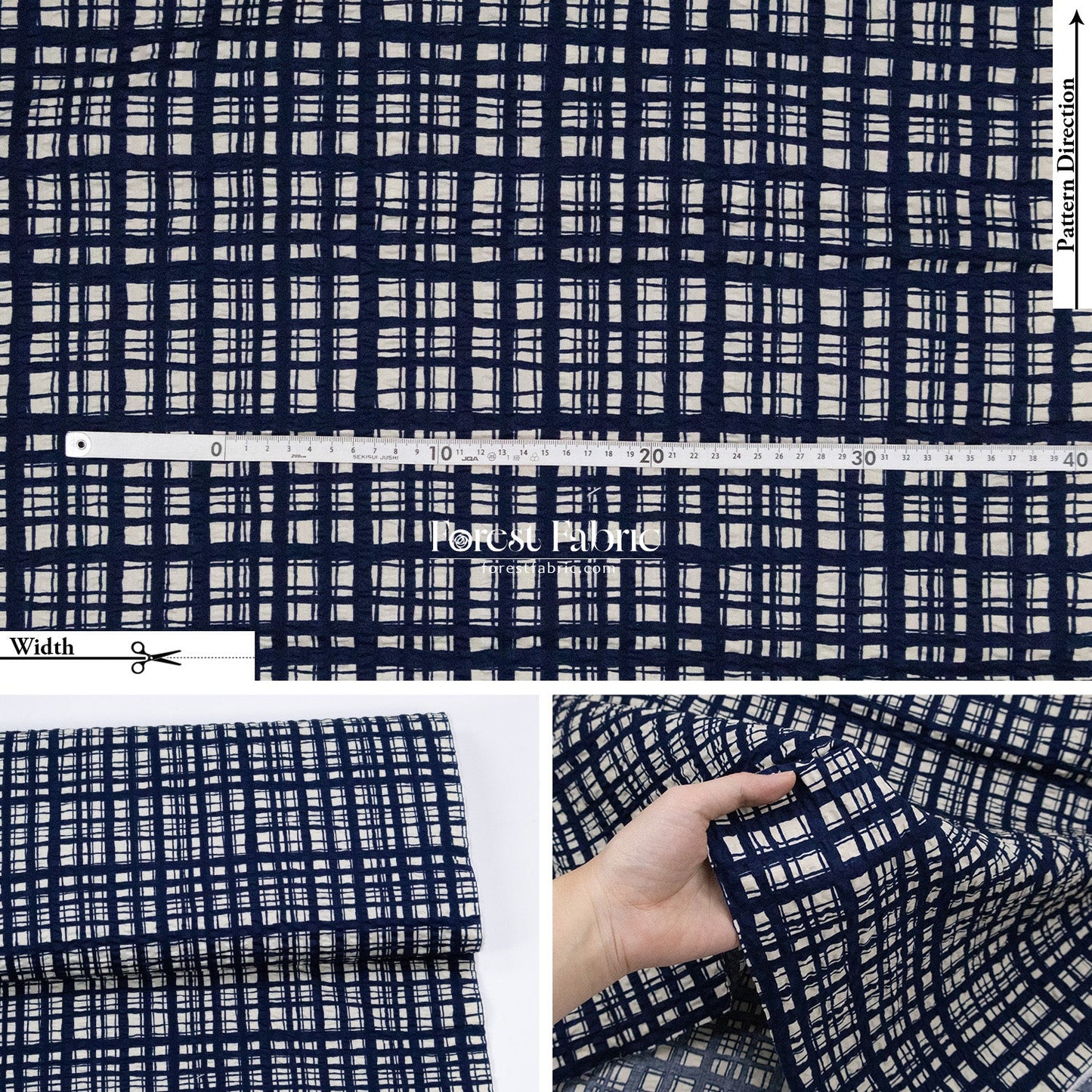 Seersucker cotton - Checkered fabric - FO:REST Fabric 布恩堂Liberty fabrictana lawnjapanese fabricykk zipper
