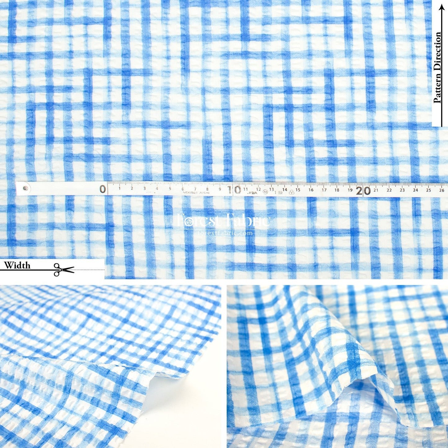 Seersucker cotton - Checkered fabric - FO:REST Fabric 布恩堂Liberty fabrictana lawnjapanese fabricykk zipper