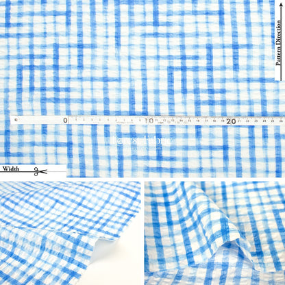 Seersucker cotton - Checkered fabric - FO:REST Fabric 布恩堂Liberty fabrictana lawnjapanese fabricykk zipper