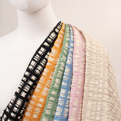 Seersucker cotton - Checkered fabric - FO:REST Fabric 布恩堂Liberty fabrictana lawnjapanese fabricykk zipper