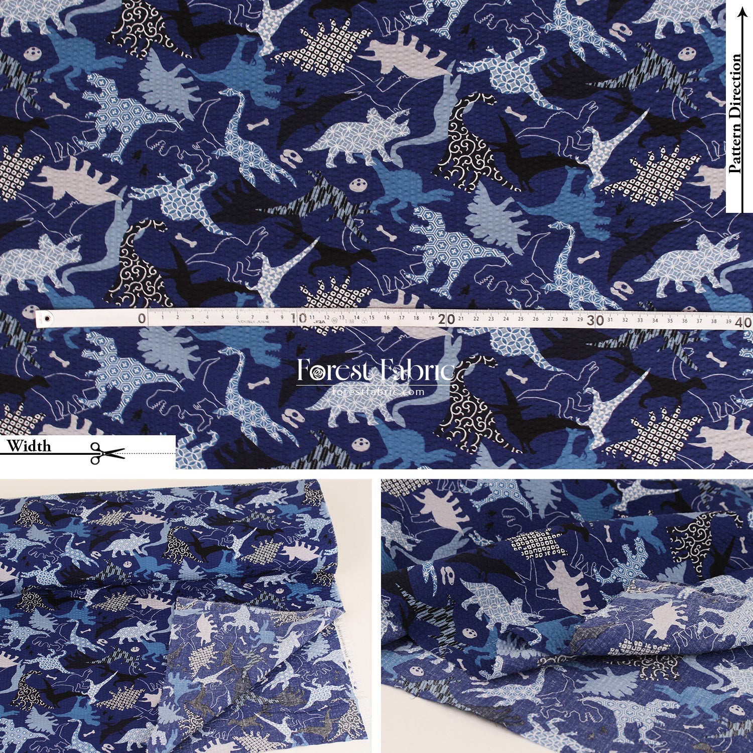 Seersucker cotton - Dinosaur fabric 泡泡棉 - FO:REST Fabric 布恩堂Liberty fabrictana lawnjapanese fabricykk zipper