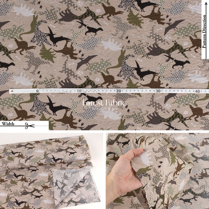 Seersucker cotton - Dinosaur fabric 泡泡棉 - FO:REST Fabric 布恩堂Liberty fabrictana lawnjapanese fabricykk zipper