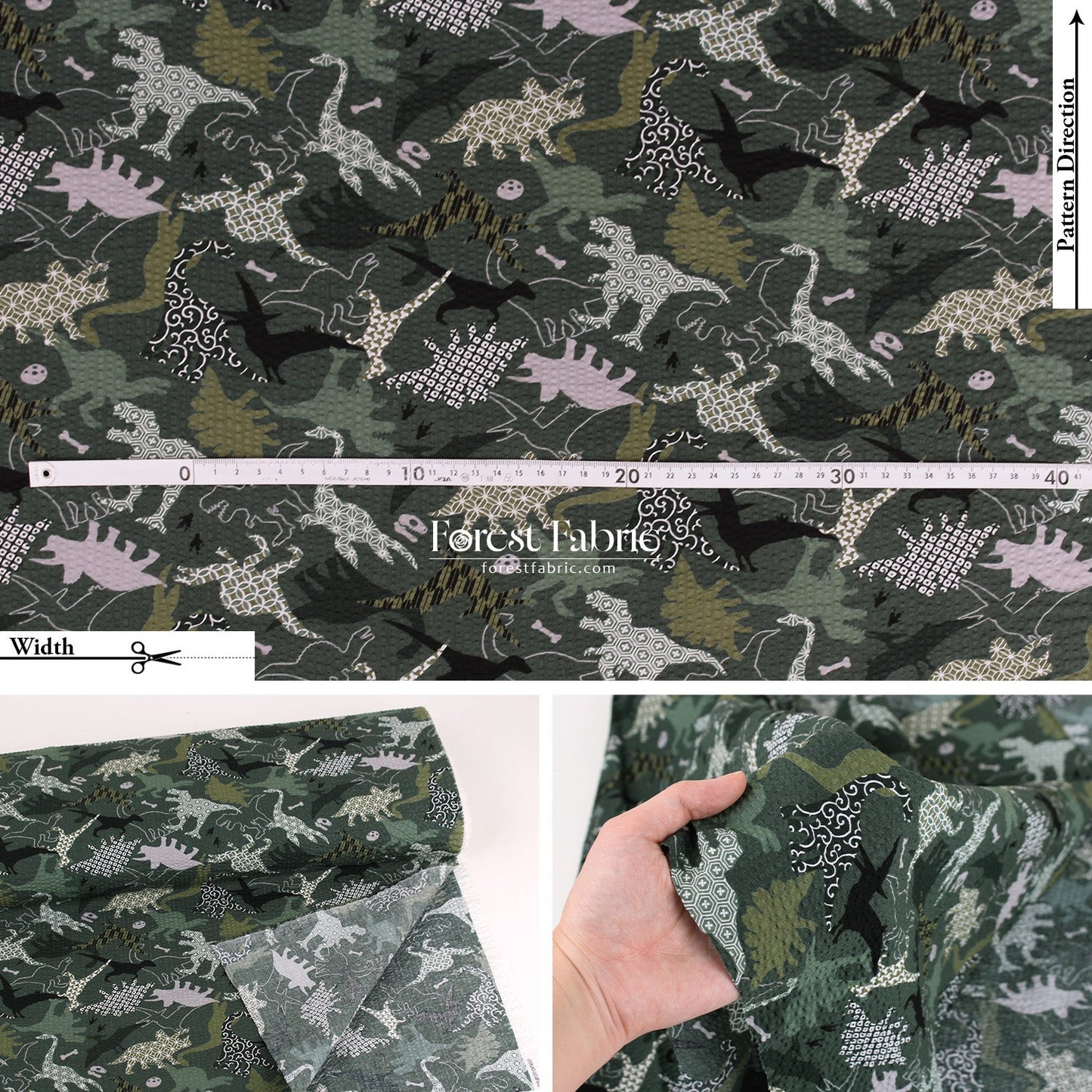 Seersucker cotton - Dinosaur fabric 泡泡棉 - FO:REST Fabric 布恩堂Liberty fabrictana lawnjapanese fabricykk zipper