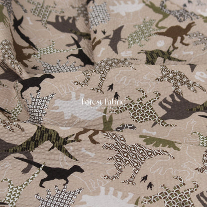 Seersucker cotton - Dinosaur fabric 泡泡棉 - FO:REST Fabric 布恩堂Liberty fabrictana lawnjapanese fabricykk zipper