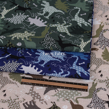Seersucker cotton - Dinosaur fabric 泡泡棉 - FO:REST Fabric 布恩堂Liberty fabrictana lawnjapanese fabricykk zipper