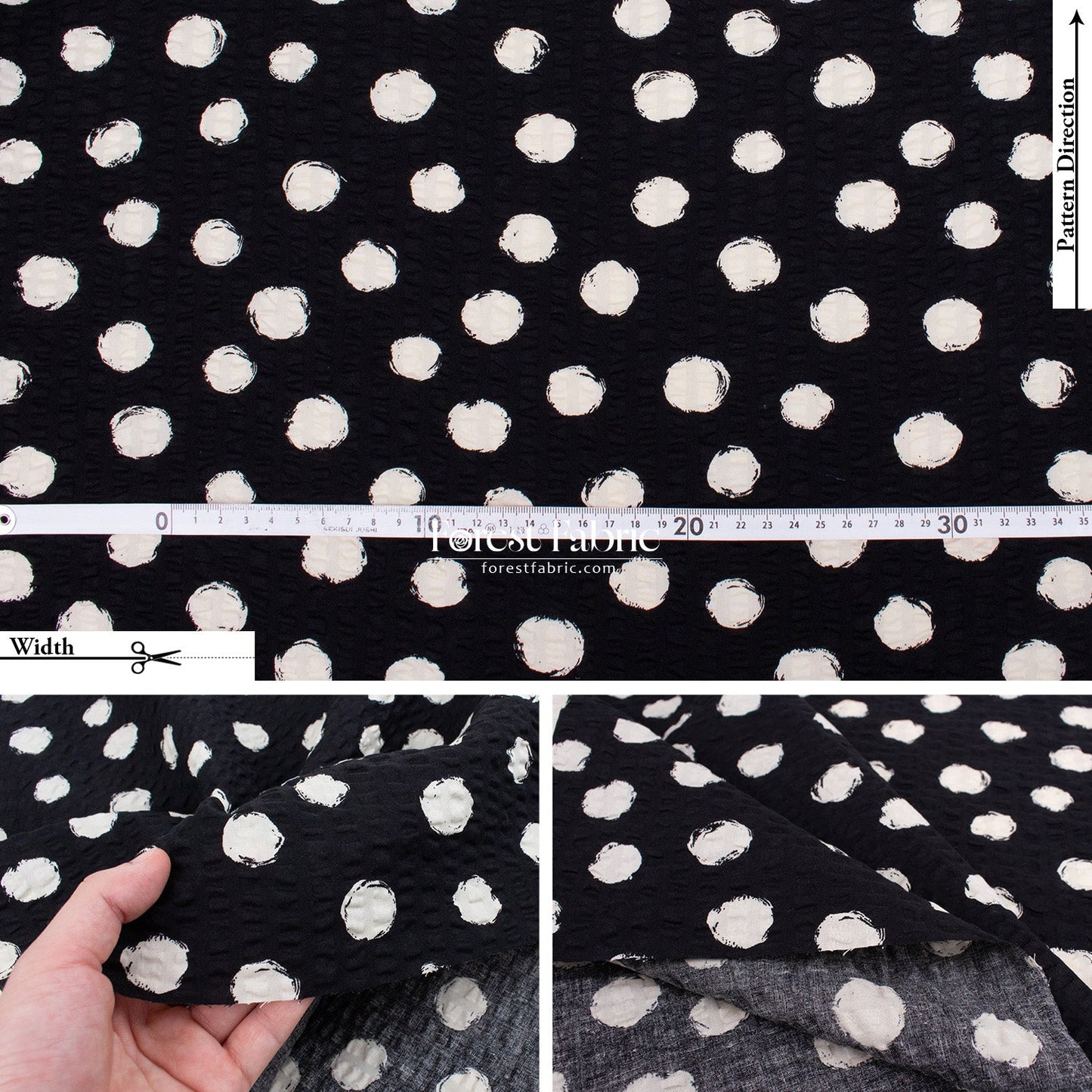 Seersucker cotton - Dot fabric - FO:REST Fabric 布恩堂Liberty fabrictana lawnjapanese fabricykk zipper