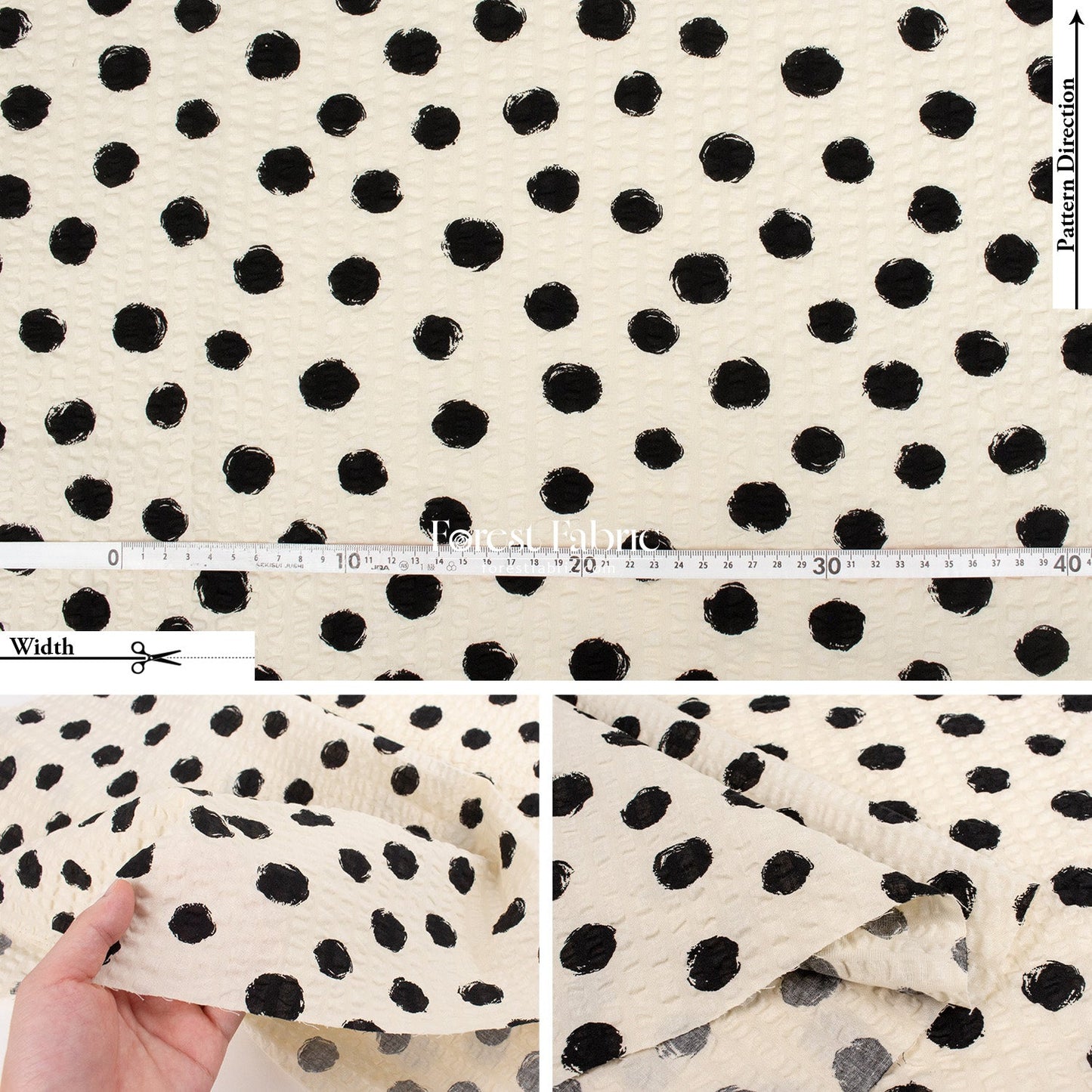 Seersucker cotton - Dot fabric - FO:REST Fabric 布恩堂Liberty fabrictana lawnjapanese fabricykk zipper