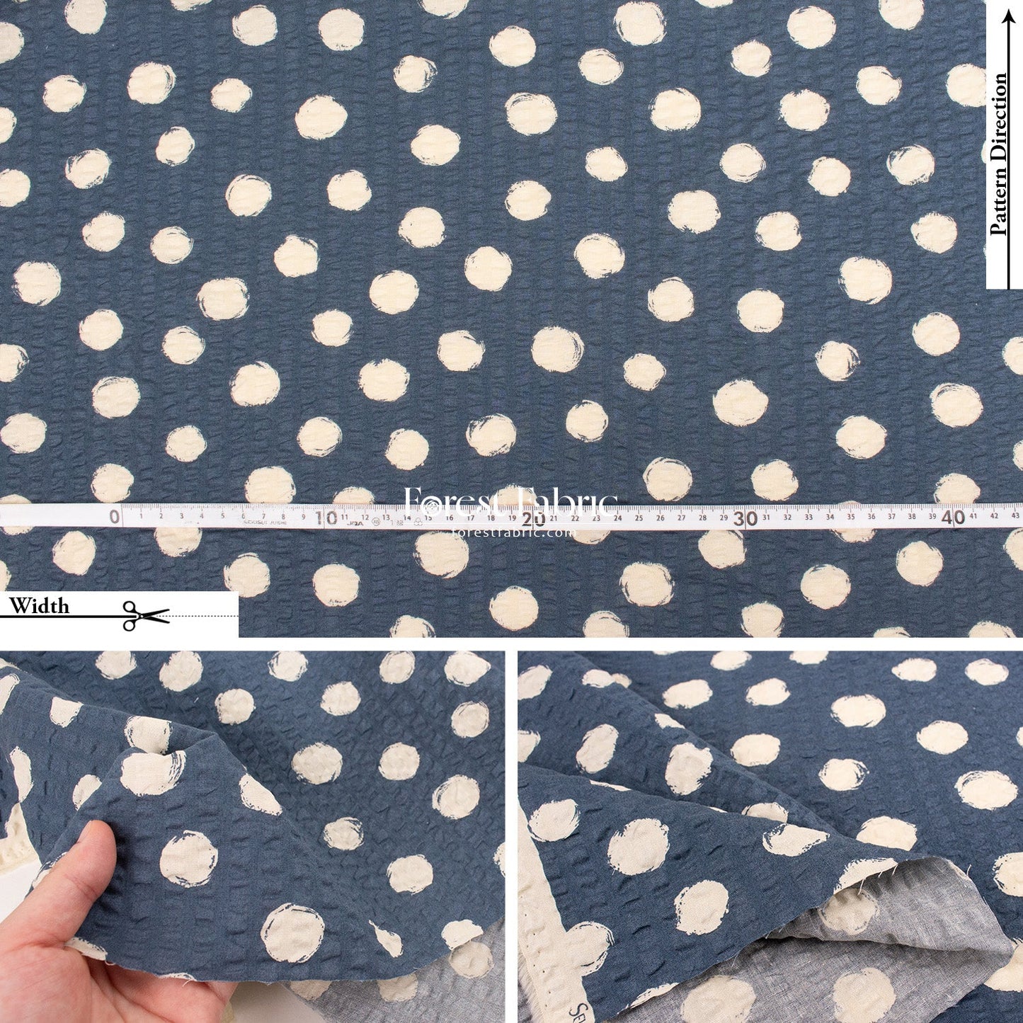 Seersucker cotton - Dot fabric - FO:REST Fabric 布恩堂Liberty fabrictana lawnjapanese fabricykk zipper